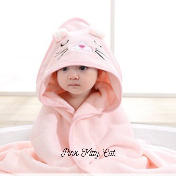 SOFT and Cuddly Baby Bath Towel Pink, Blue, White and Gray - Picture 4 of 8
